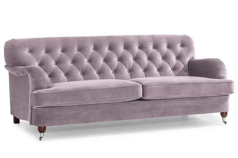 Howard Riviera Soffgrupp 3-sits + 2-sits Soffa + Fåtölj + Fotpall i Sammet - Lila - Products - Möbler - Soffa - Soffgrupp - Howard soffgrupp