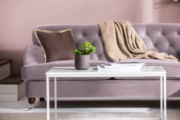 Howard Riviera Soffgrupp 3-sits + 2-sits Soffa + Fåtölj + Fotpall i Sammet - Lila - Products - Möbler - Soffa - Soffgrupp - Howard soffgrupp