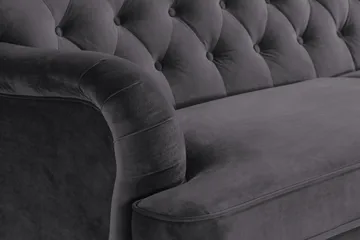 Howard Riviera Soffgrupp 3-sits + 2-sits Soffa + Fåtölj + Fotpall i Sammet - Mörkgrå - Products - Möbler - Soffa - Soffgrupp - Howard soffgrupp