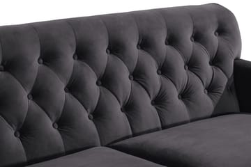 Howard Riviera Soffgrupp 3-sits + 2-sits Soffa + Fåtölj + Fotpall i Sammet - Mörkgrå - Products - Möbler - Soffa - Soffgrupp - Howard soffgrupp