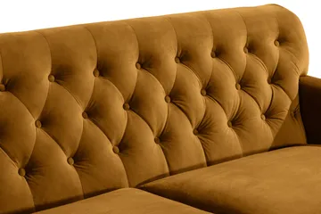 Howard Riviera Soffgrupp 3-sits + 2-sits Soffa + Fåtölj + Fotpall i Sammet - Mörkgul - Products - Möbler - Soffa - Soffgrupp - Howard soffgrupp