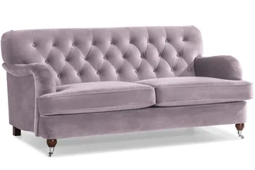 Howard Riviera Soffgrupp Svängd 3-sits + 2-sits Soffa + Fåtölj + Fotpall i Sammet - Lila - Products - Möbler - Soffa - Soffgrupp - Howard soffgrupp