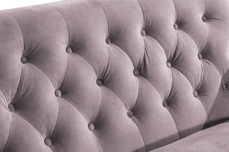 Howard Riviera Soffgrupp Svängd 3-sits + 2-sits Soffa + Fåtölj + Fotpall i Sammet - Lila - Products - Möbler - Soffa - Soffgrupp - Howard soffgrupp