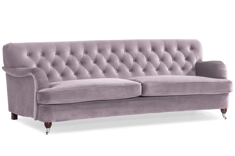 Howard Riviera Soffgrupp Svängd 3-sits + 2-sits Soffa + Fåtölj + Fotpall i Sammet - Lila - Products - Möbler - Soffa - Soffgrupp - Howard soffgrupp