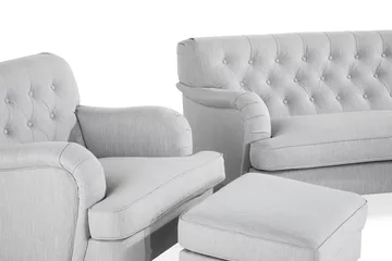 Howard Riviera Soffgrupp Svängd 3-sits + 2-sits Soffa + Fåtölj + Fotpall i Tyg - Grå - Products - Möbler - Soffa - Soffgrupp - Howard soffgrupp