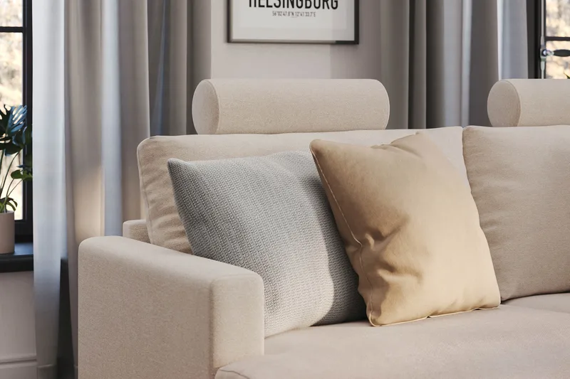 Menard Compact Nackkudde Soffa 51 cm - Beige - Products - Möbler - Soffa - Sofftillbehör - Nackstöd soffa