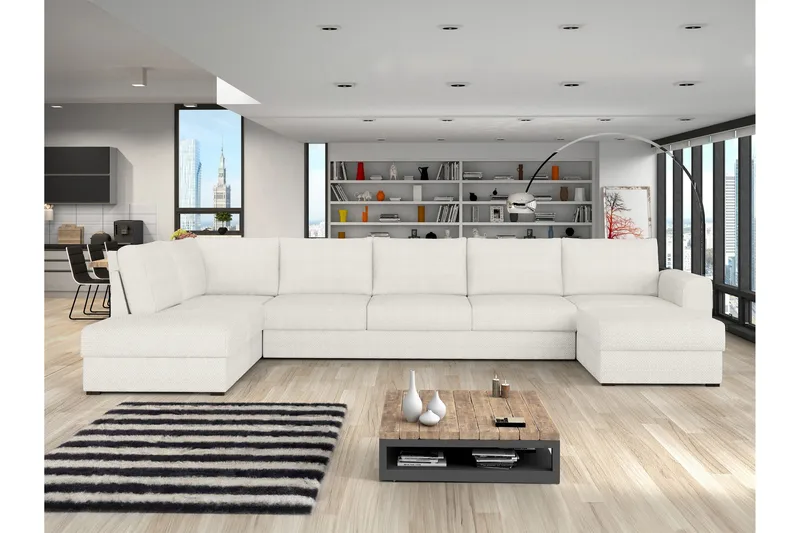 Taberk Soffa med Divan och Schäslong 5-sits - Vit - Products - Möbler - Soffa - U-soffa