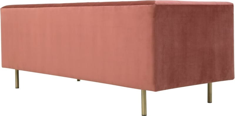 Toto 3-sits rosa soffa med guldiga ben - Rosa - Products - Möbler - Soffa - Sammetssoffa