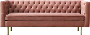Toto 3-sits rosa soffa med guldiga ben - Rosa - Products - Möbler - Soffa - Sammetssoffa
