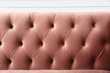 Toto 3-sits rosa soffa med guldiga ben - Rosa - Products - Möbler - Soffa - Sammetssoffa