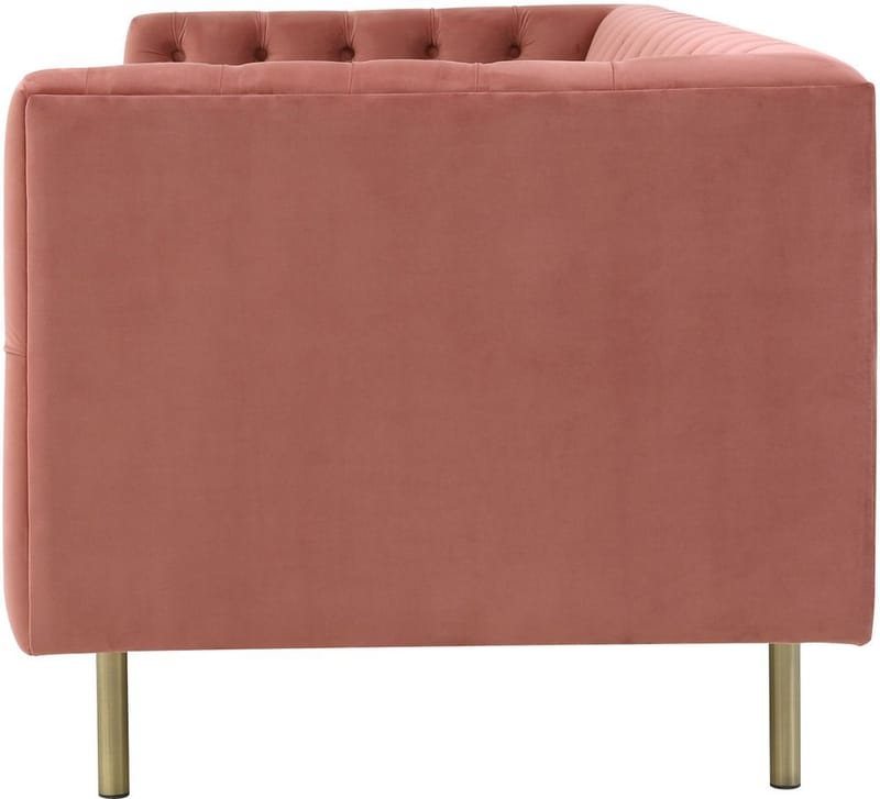 Toto 3-sits rosa soffa med guldiga ben - Rosa - Products - Möbler - Soffa - Sammetssoffa