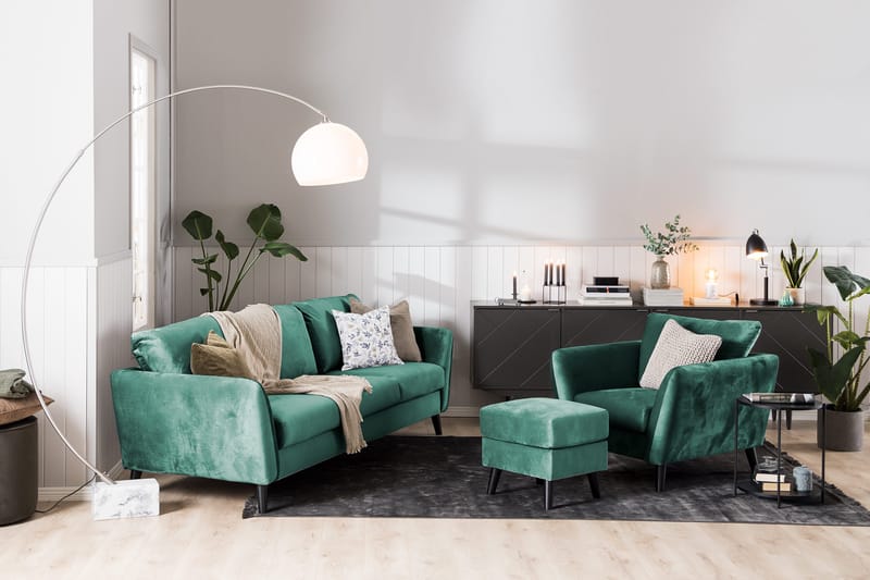 Trend 2-sits Sammetssoffa - Grön - Products - Möbler - Soffa - Sammetssoffa