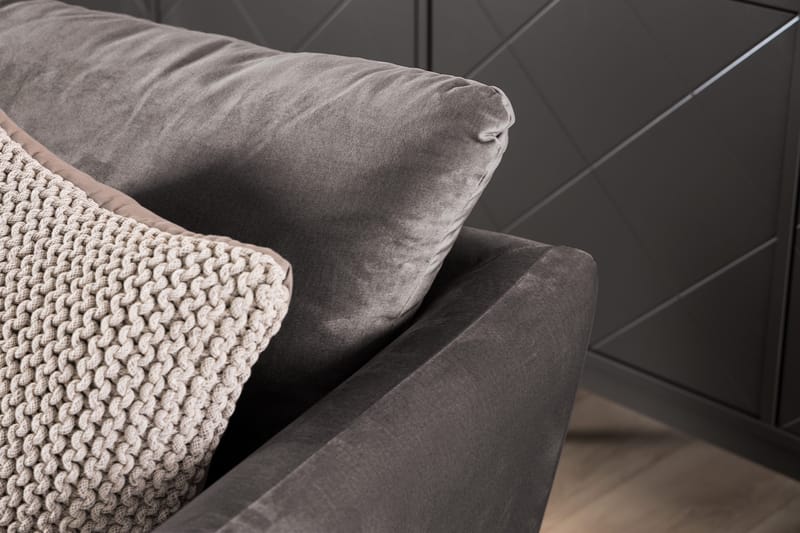 Trend 2-sits Sammetssoffa - Mörkgrå - Products - Möbler - Soffa - Sammetssoffa