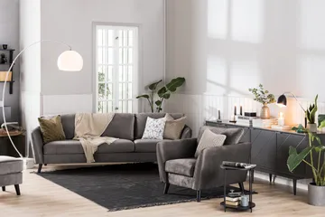 Trend 2-sits Sammetssoffa - Mörkgrå - Products - Möbler - Soffa - Sammetssoffa