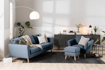 Trend 2-sits Tygsoffa - Blå - Products - Möbler - Soffa - 2 sits soffa