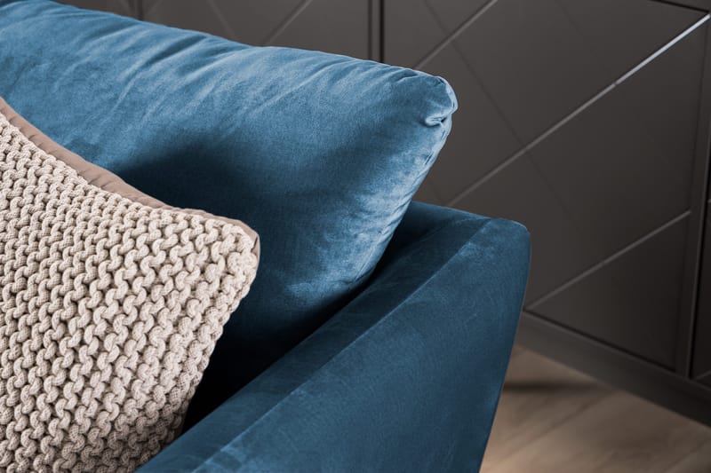 Trend 3-sits Sammetssoffa - Blå - Products - Möbler - Soffa - 3 sits soffa