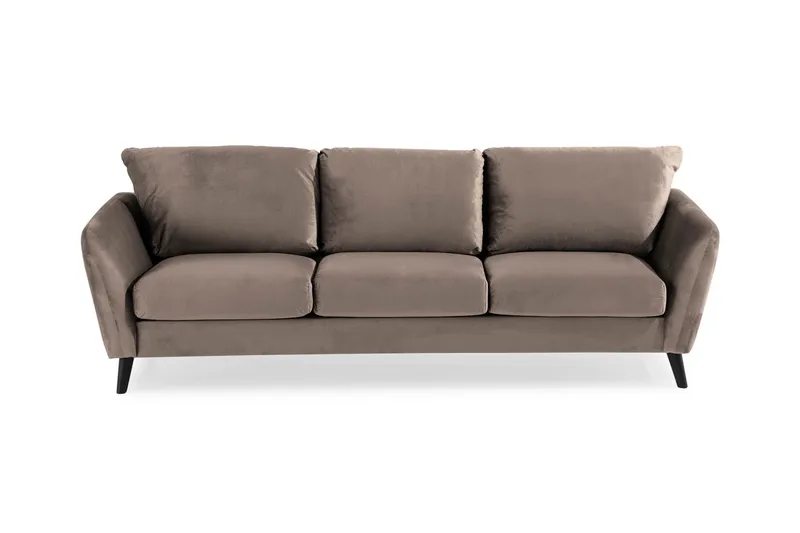Trend 3-sits Sammetssoffa - Brun - Products - Möbler - Soffa - 3 sits soffa