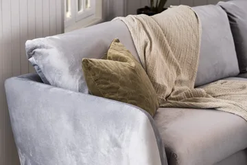 Trend 3-sits Sammetssoffa - Ljusgrå - Products - Möbler - Soffa - 3 sits soffa