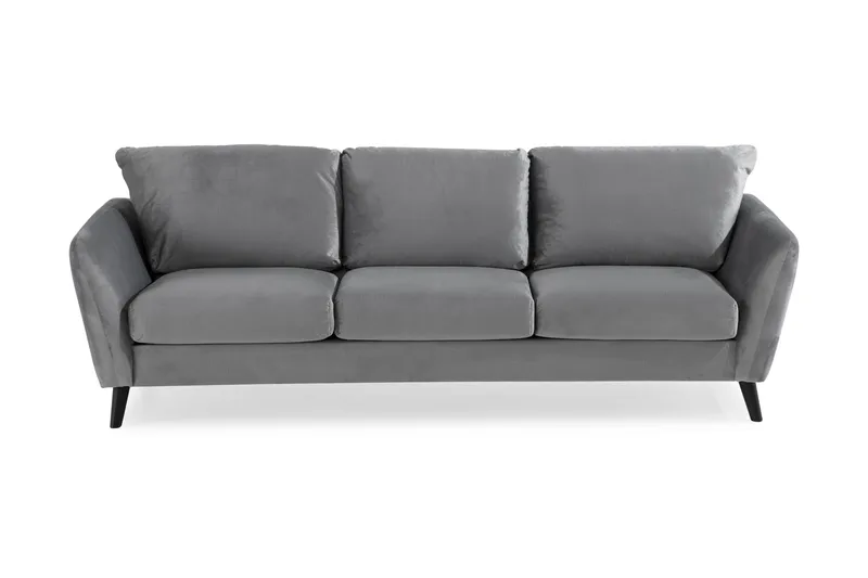 Trend 3-sits Sammetssoffa - Ljusgrå - Products - Möbler - Soffa - 3 sits soffa