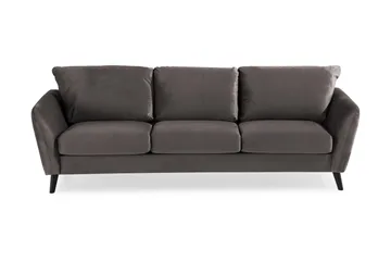Trend 3-sits Sammetssoffa - Mörkgrå - Products - Möbler - Soffa - 3 sits soffa
