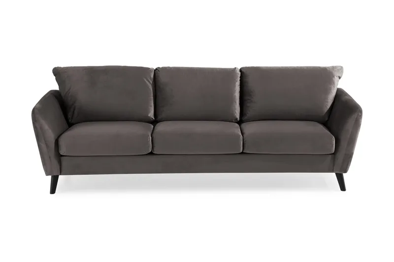 Trend 3-sits Sammetssoffa - Mörkgrå - Products - Möbler - Soffa - 3 sits soffa