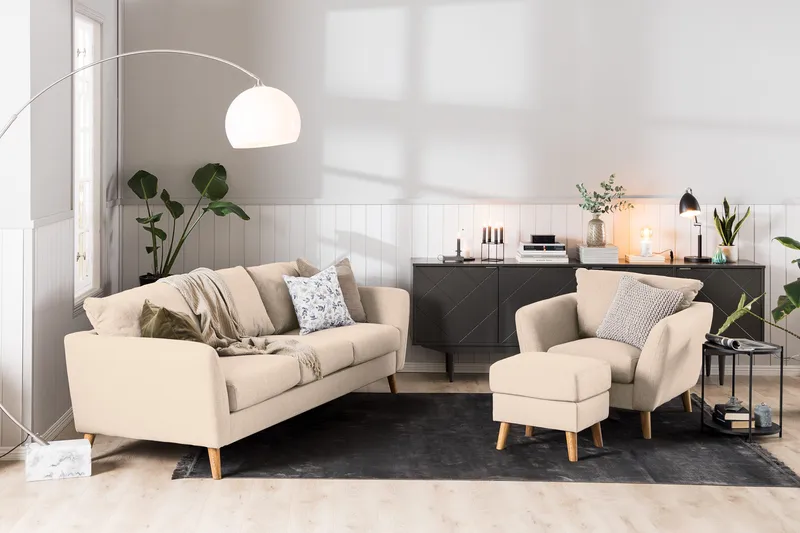 Trend 3-sits Tygsoffa - Beige - Products - Möbler - Soffa - 3 sits soffa