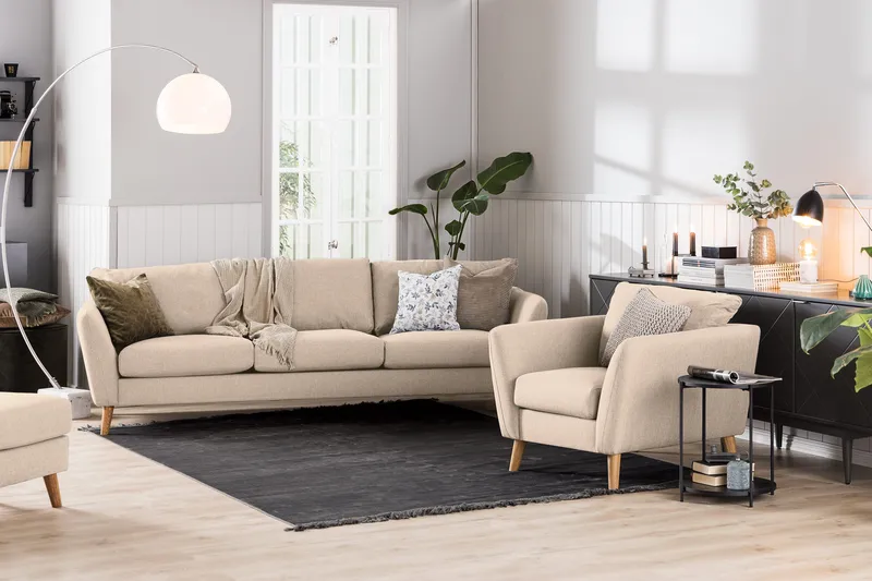Trend 3-sits Tygsoffa - Beige - Products - Möbler - Soffa - 3 sits soffa