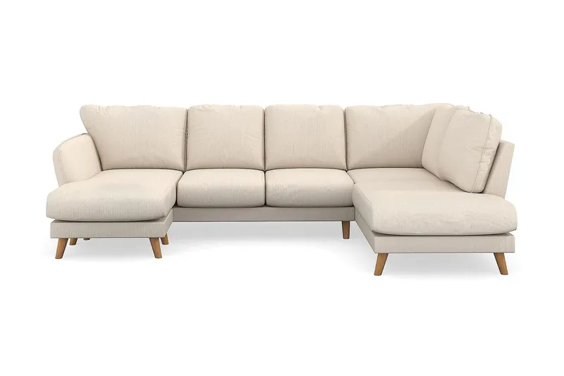 Trend Lyx 4-sits Högervänd U-formad Soffa med Divan och Schäslong i Manchester - Beige - Products - Möbler - Soffa - U-soffa