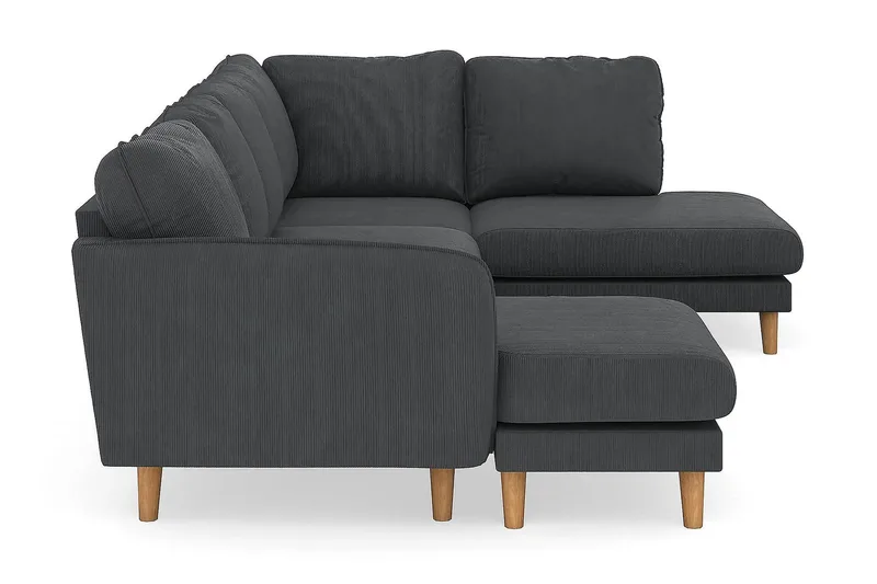 Trend Lyx 4-sits Högervänd U-formad Soffa med Divan och Schäslong i Manchester - Mörkgrå - Products - Möbler - Soffa - U-soffa