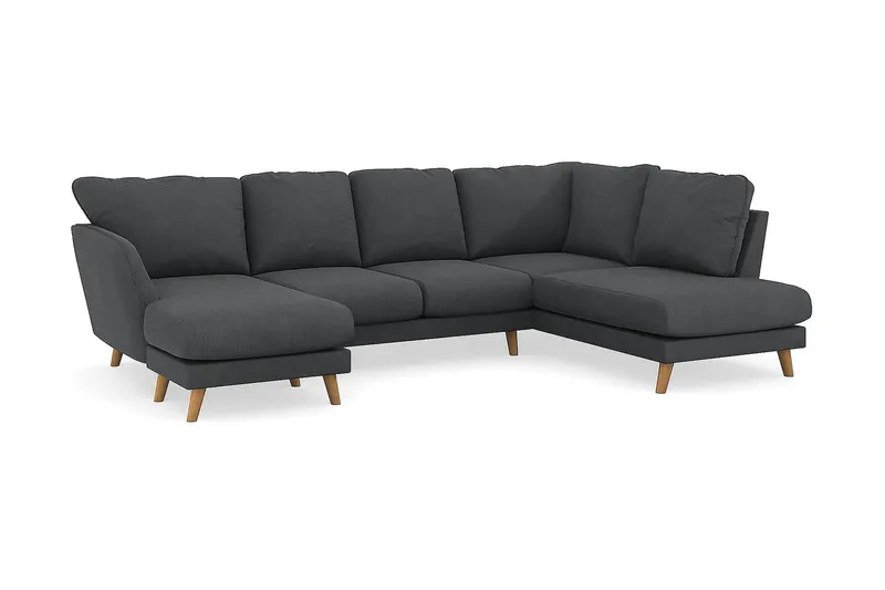 Trend Lyx 4-sits Högervänd U-formad Soffa med Divan och Schäslong i Manchester - Mörkgrå - Products - Möbler - Soffa - U-soffa