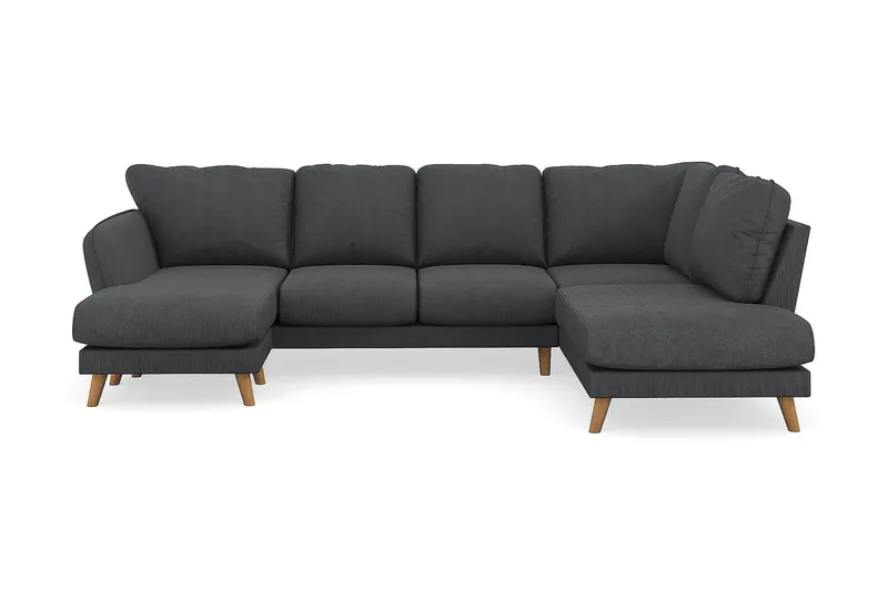Trend Lyx 4-sits Högervänd U-formad Soffa med Divan och Schäslong i Manchester - Mörkgrå - Products - Möbler - Soffa - U-soffa