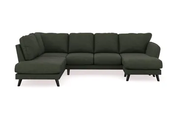 Trend Lyx 4-sits Högervänd U-formad Soffa med Divan och Schäslong i Manchester - Mörkgrön - Products - Möbler - Soffa - U-soffa