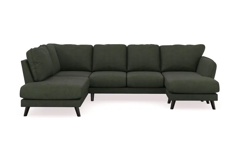 Trend Lyx 4-sits Högervänd U-formad Soffa med Divan och Schäslong i Manchester - Mörkgrön - Products - Möbler - Soffa - U-soffa