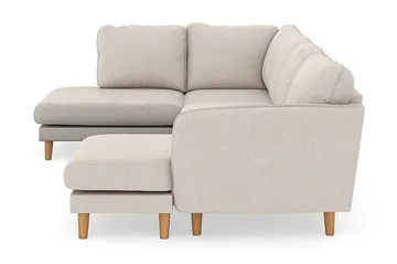 Trend Lyx 4-sits Högervänd U-formad Soffa med Divan och Schäslong i Tyg - Beige - Products - Möbler - Soffa - U-soffa