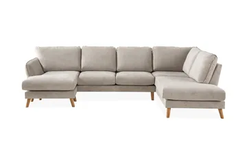 Trend Lyx 4-sits Högervänd U-formad Soffa med Divan och Schäslong i Tyg - Beige - Products - Möbler - Soffa - U-soffa