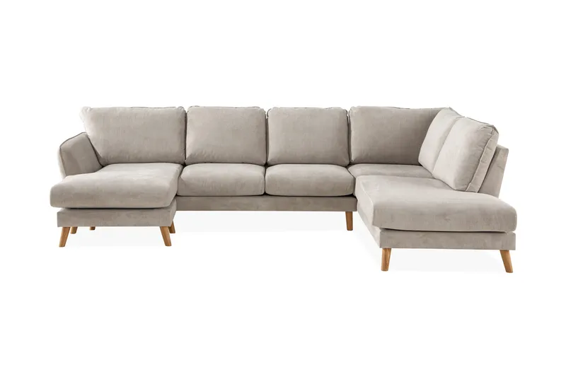 Trend Lyx 4-sits Högervänd U-formad Soffa med Divan och Schäslong i Tyg - Beige - Products - Möbler - Soffa - U-soffa