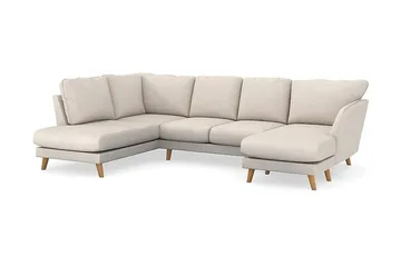 Trend Lyx 4-sits Högervänd U-formad Soffa med Divan och Schäslong i Tyg - Beige - Products - Möbler - Soffa - U-soffa