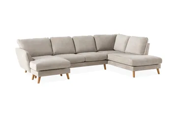 Trend Lyx 4-sits Högervänd U-formad Soffa med Divan och Schäslong i Tyg - Beige - Products - Möbler - Soffa - U-soffa