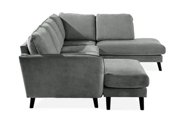 Trend Lyx 4-sits Högervänd U-formad Soffa med Divan och Schäslong i Tyg - Grå - Products - Möbler - Soffa - U-soffa