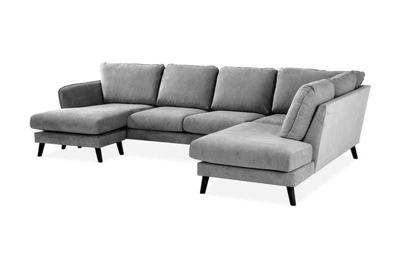 Trend Lyx 4-sits Högervänd U-formad Soffa med Divan och Schäslong i Tyg - Grå - Products - Möbler - Soffa - U-soffa