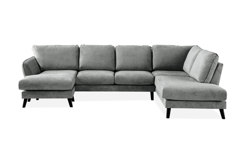 Trend Lyx 4-sits Högervänd U-formad Soffa med Divan och Schäslong i Tyg - Grå - Products - Möbler - Soffa - U-soffa