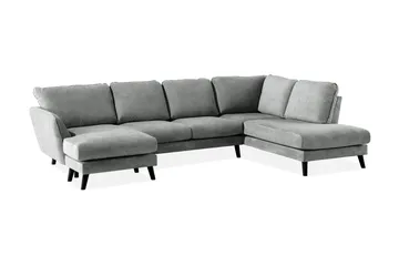 Trend Lyx 4-sits Högervänd U-formad Soffa med Divan och Schäslong i Tyg - Grå - Products - Möbler - Soffa - U-soffa