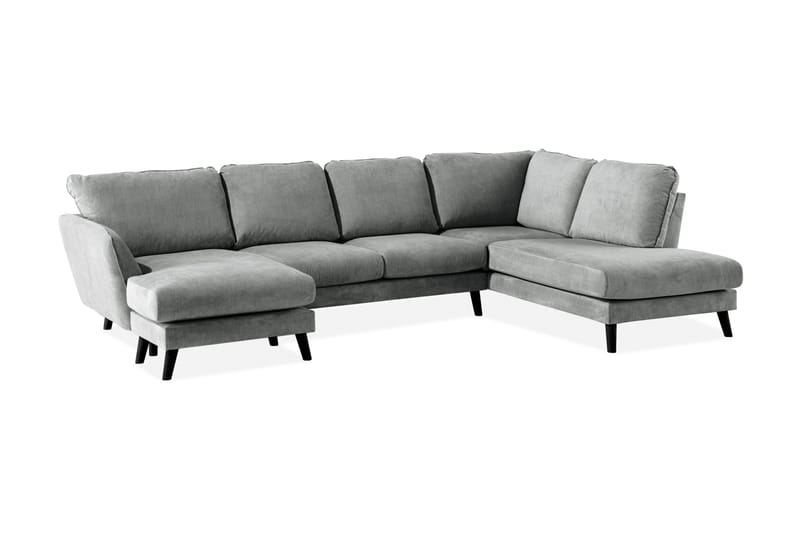 Trend Lyx 4-sits Högervänd U-formad Soffa med Divan och Schäslong i Tyg - Grå - Products - Möbler - Soffa - U-soffa