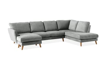 Trend Lyx 4-sits Högervänd U-formad Soffa med Divan och Schäslong i Tyg - Grå - Products - Möbler - Soffa - U-soffa