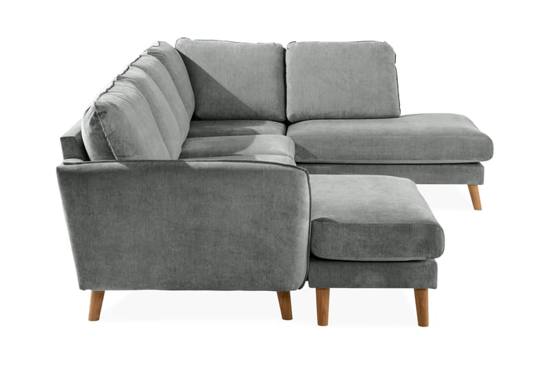 Trend Lyx 4-sits Högervänd U-formad Soffa med Divan och Schäslong i Tyg - Grå - Products - Möbler - Soffa - U-soffa