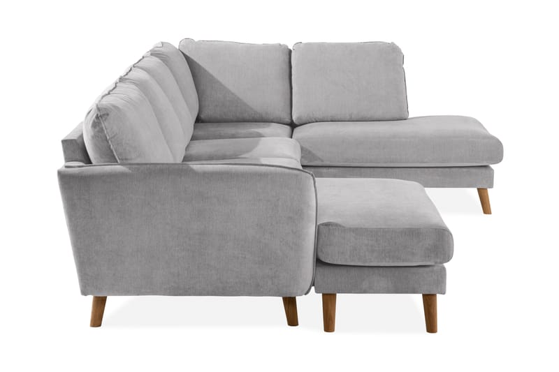 Trend Lyx 4-sits Högervänd U-formad Soffa med Divan och Schäslong i Tyg - Ljusgrå - Products - Möbler - Soffa - U-soffa