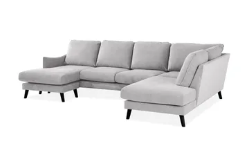 Trend Lyx 4-sits Högervänd U-formad Soffa med Divan och Schäslong i Tyg - Ljusgrå - Products - Möbler - Soffa - U-soffa
