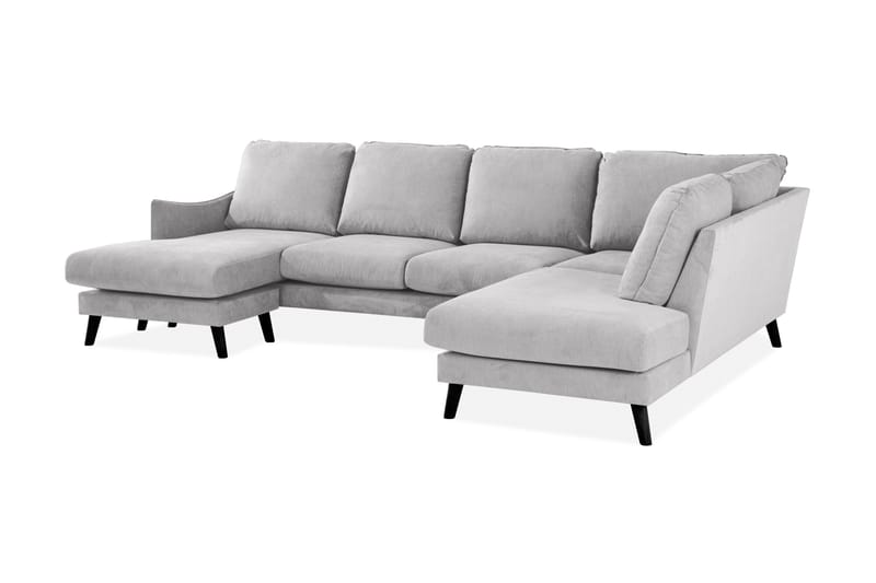 Trend Lyx 4-sits Högervänd U-formad Soffa med Divan och Schäslong i Tyg - Ljusgrå - Products - Möbler - Soffa - U-soffa