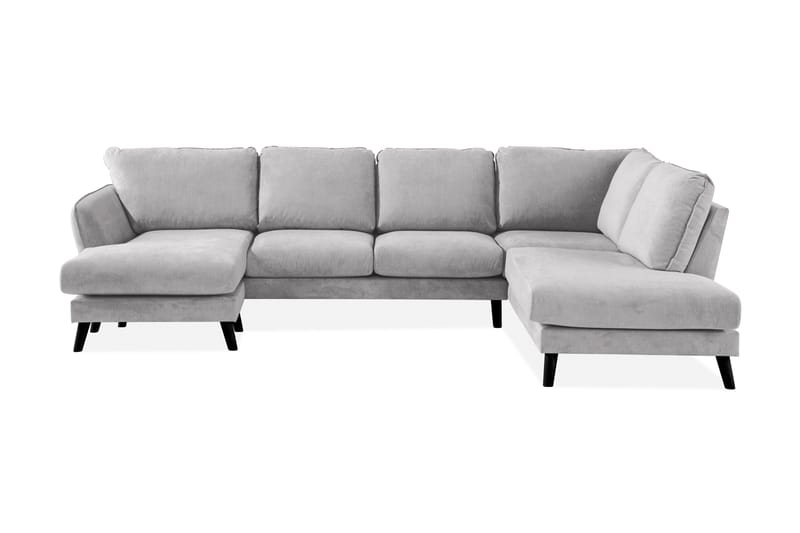 Trend Lyx 4-sits Högervänd U-formad Soffa med Divan och Schäslong i Tyg - Ljusgrå - Products - Möbler - Soffa - U-soffa