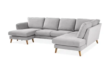 Trend Lyx 4-sits Högervänd U-formad Soffa med Divan och Schäslong i Tyg - Ljusgrå - Products - Möbler - Soffa - U-soffa
